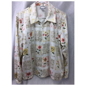 Floral Embellished Lightweight Zip Jacket Plus 14